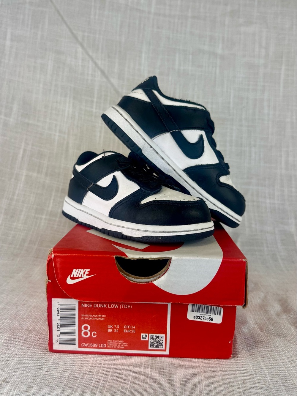 Nike Kids' Panda Black & White Dunk Low Shoes